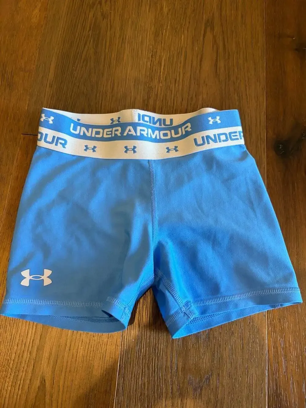 Under Armour Compression Shorts Blue Girls S 7/8
